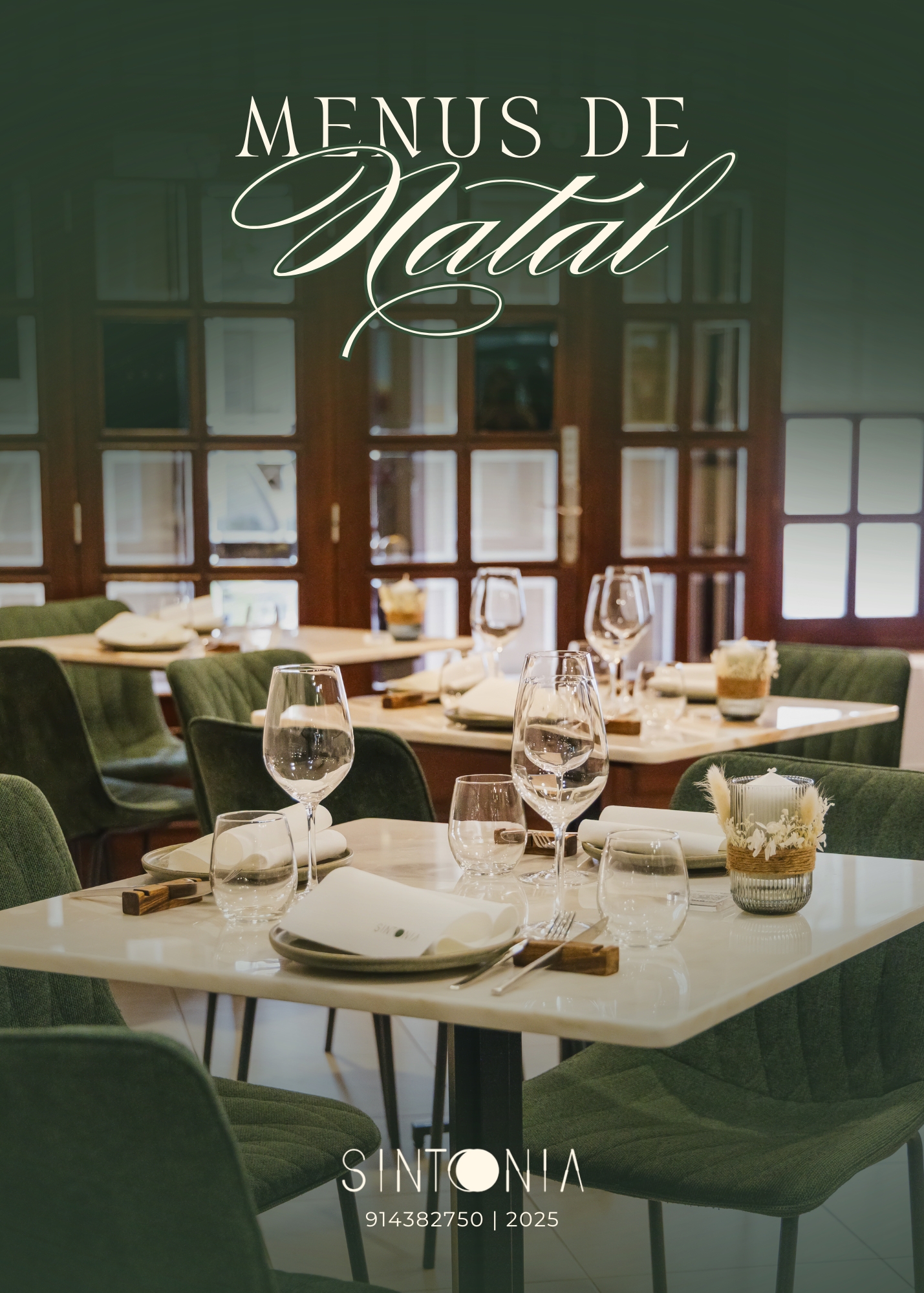 Capa de menu de Natal desenvolvida para Restaurante Sintonia