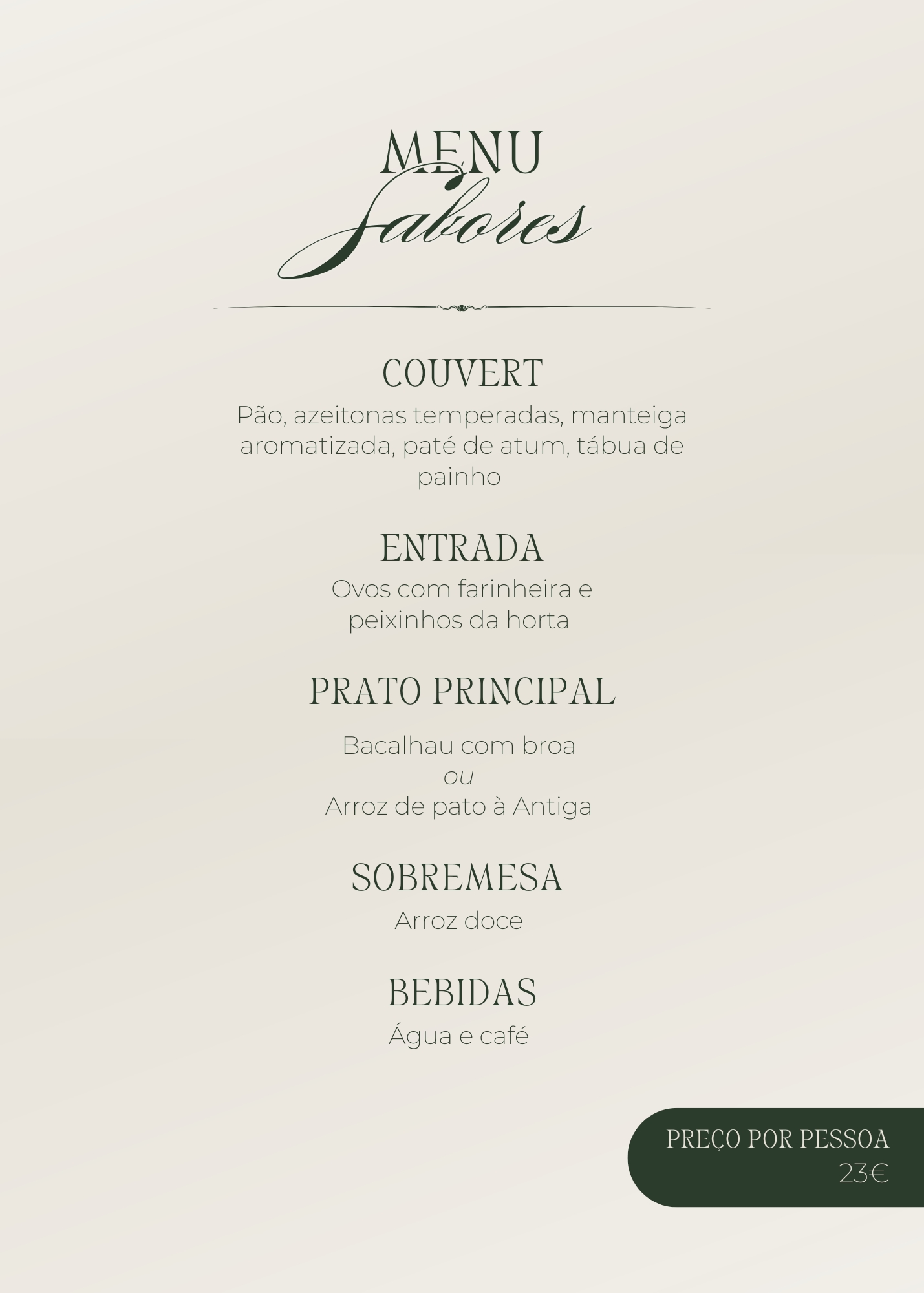 Segunda página do menu de Natal desenvolvido para Restaurante Sintonia